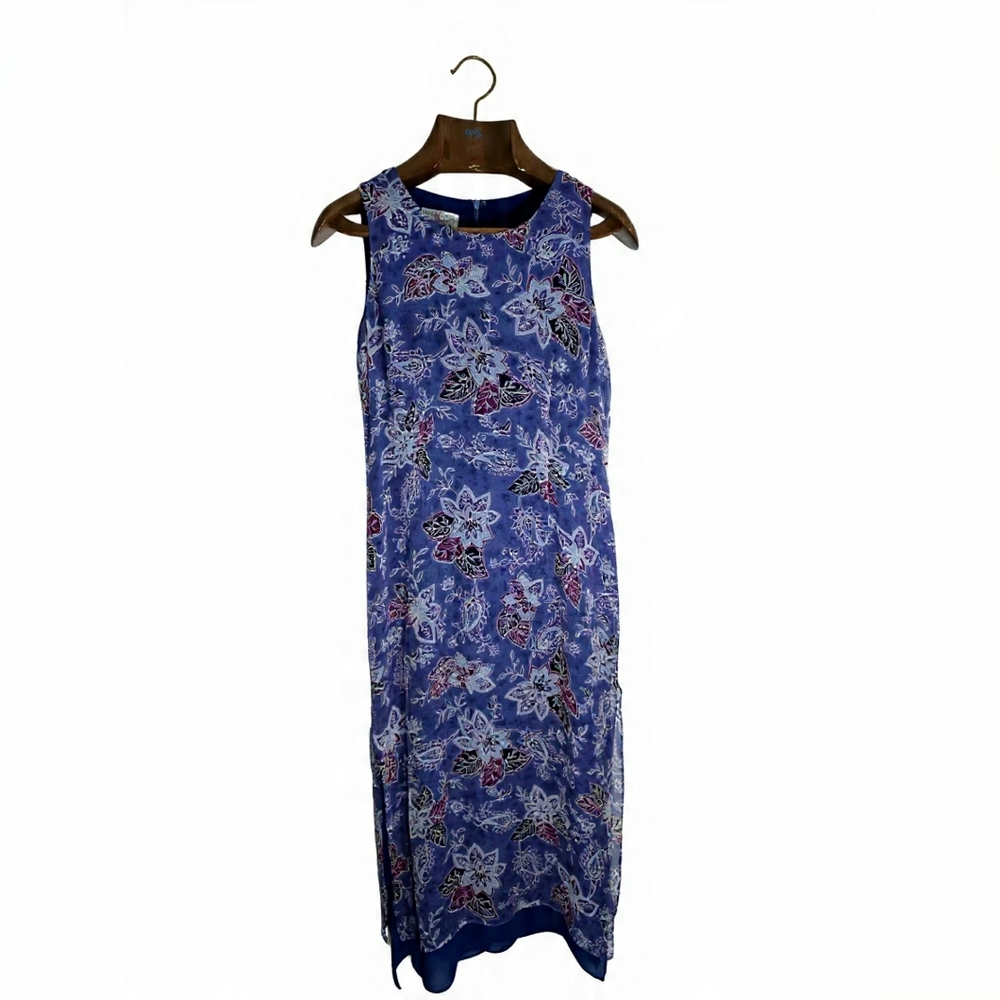 GardenFloral Sleeveless Maxi Dress Wedding Guest Event Flowy Elegant